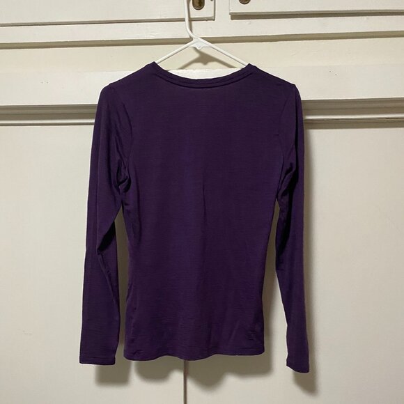 Seg'ments, 100% Merino wool, purple V-neck sweater, size M - Picture 7 of 10